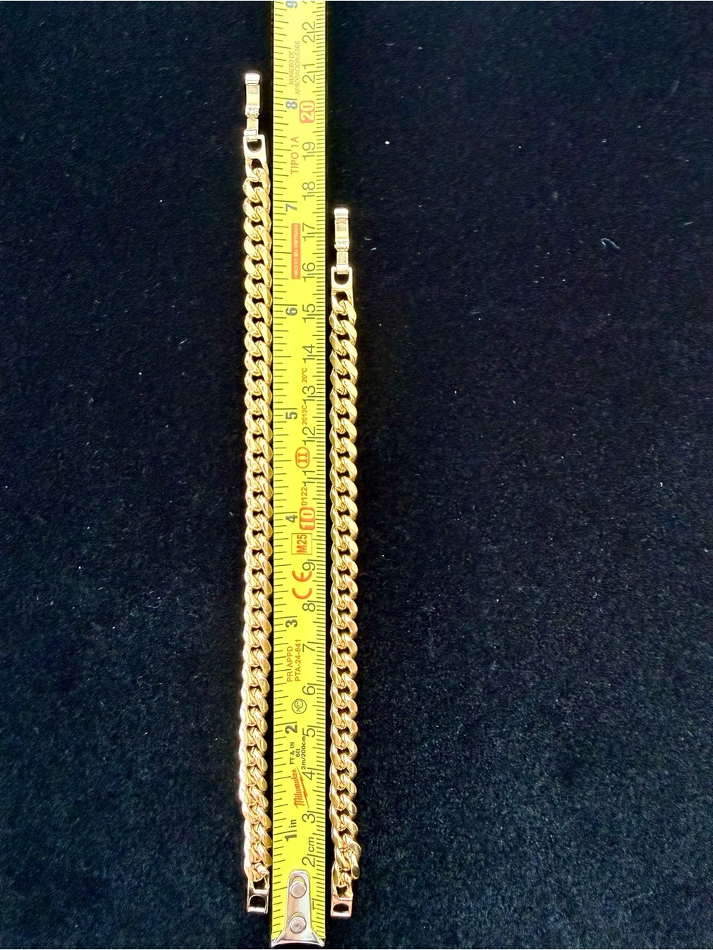 Gold-Tone Cuban Link Bracelet Pair